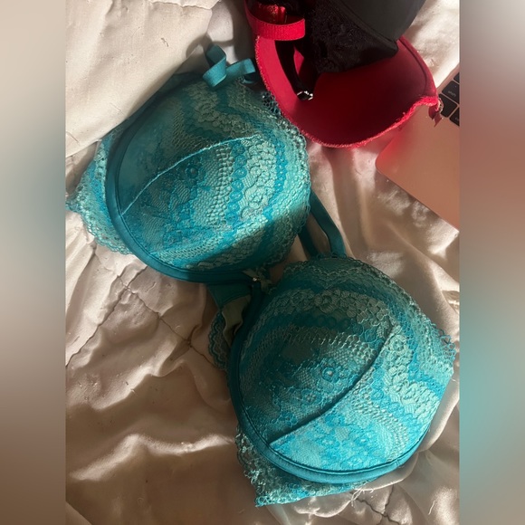 Plunge Soutien-gorge Plongeant blue Victoria’s Secret Lace Bra 34C - Picture 3 of 3